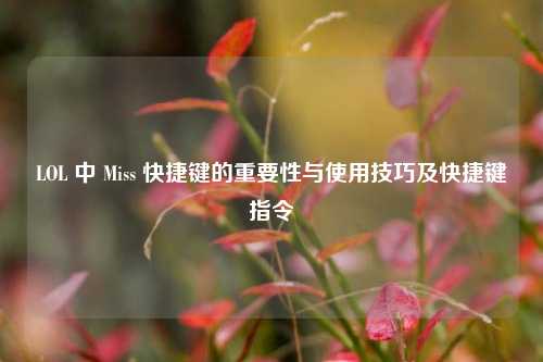 LOL 中 Miss 快捷键的重要性与使用技巧及快捷键指令