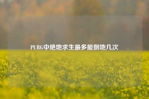 PUBG中绝地求生最多能倒地几次