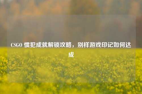 CSGO 惯犯成就解锁攻略，别样游戏印记如何达成