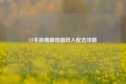 CF手游鹰眼地图双人配合攻略