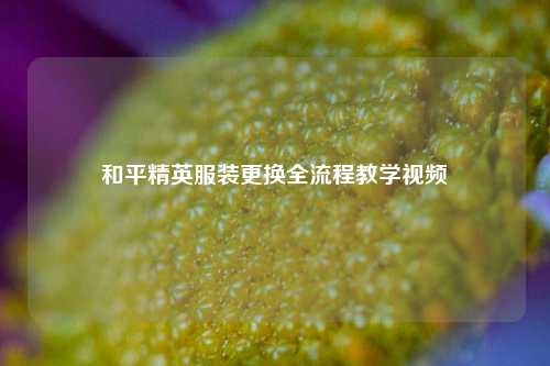 和平精英服装更换全流程教学视频