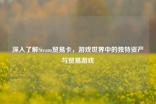 深入了解Steam贸易卡，游戏世界中的独特资产与贸易游戏
