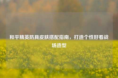 和平精英防具皮肤搭配指南，打造个性好看战场造型