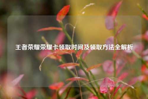 王者荣耀荣耀卡领取时间及领取方法全解析