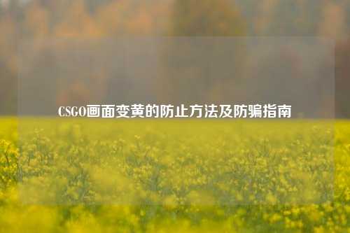 CSGO画面变黄的防止方法及防骗指南