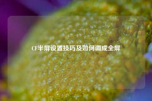 CF半屏设置技巧及如何调成全屏