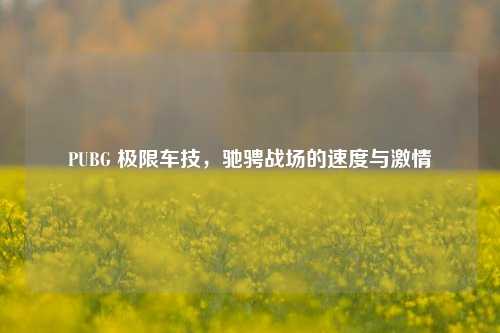 PUBG 极限车技，驰骋战场的速度与激情