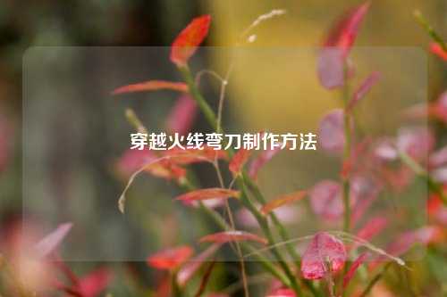 穿越火线弯刀制作方法