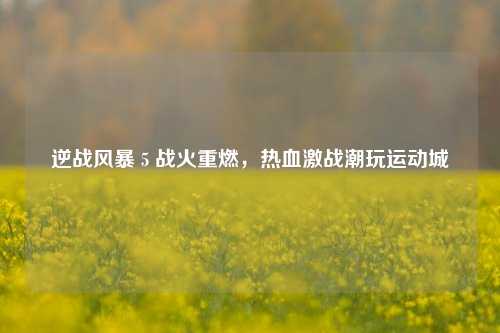逆战风暴 5 战火重燃，热血激战潮玩运动城