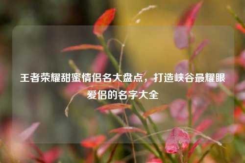 王者荣耀甜蜜情侣名大盘点，打造峡谷最耀眼爱侣的名字大全