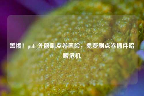 警惕！pubg外服刷点卷风险，免费刷点卷插件暗藏危机