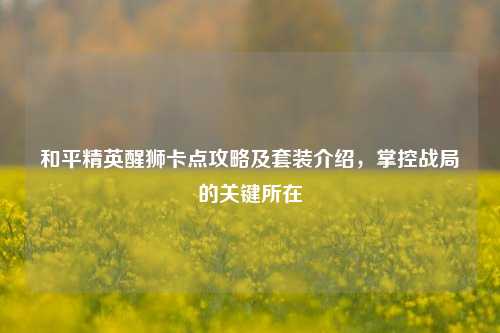 和平精英醒狮卡点攻略及套装介绍，掌控战局的关键所在