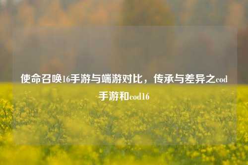 使命召唤16手游与端游对比，传承与差异之cod手游和cod16
