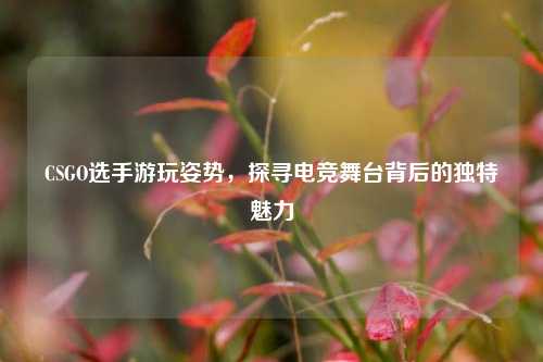 CSGO选手游玩姿势，探寻电竞舞台背后的独特魅力