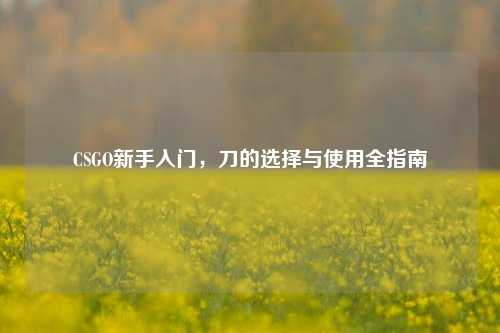 CSGO新手入门，刀的选择与使用全指南