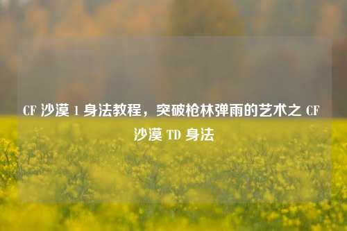 CF 沙漠 1 身法教程，突破枪林弹雨的艺术之 CF 沙漠 TD 身法